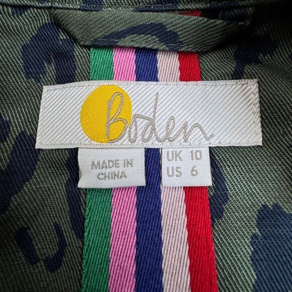 Boden Hardwicke Jacket Leopard Green Linen Blend 6 - Picture 6 of 11